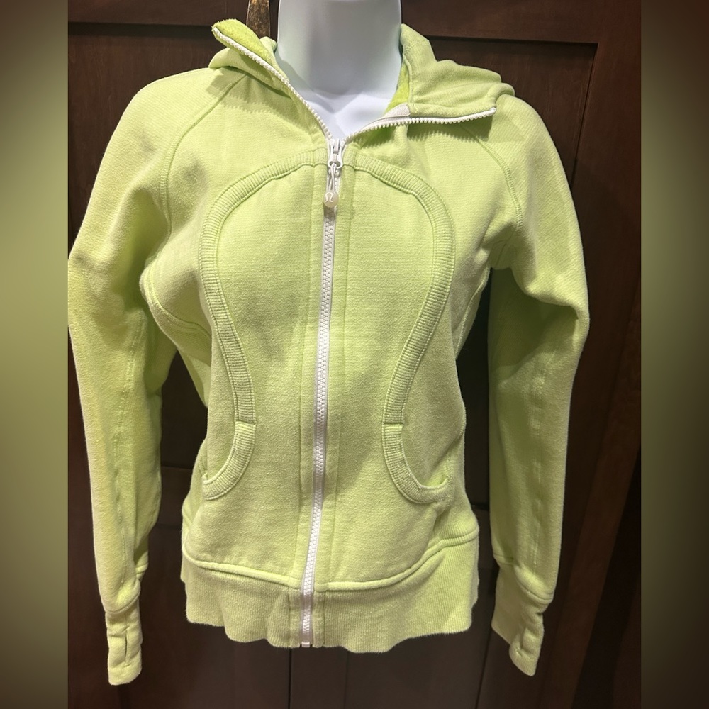 Lululemon lime green scuba hoodie size 4